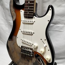 "NO TRADES" 1998 Squier Stratocaster 3s Relic Style Sunburst Electric Guitar