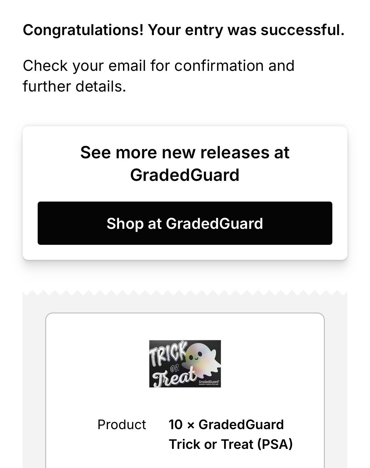 Trick or Treat Graded Guard