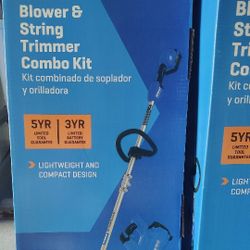 NEW Kobalt 24V Brushless 12" String Trimmer + Blower Kit with Battery Dual String Weed Wacker Eater