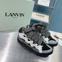 Lanvin Leather CubSneaker Black White