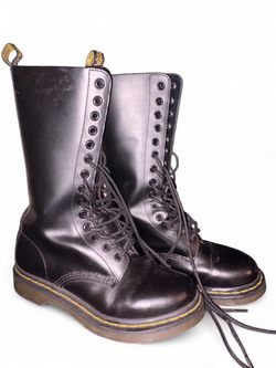 Dr. Martens Tall Black Leather Lace-Up Boots