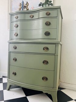Sage green dresser chest of drawers