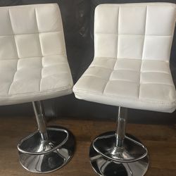 White Adjustable Stools