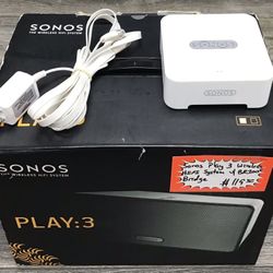 Sonos Play 3 Wireless HIFI System W/ BR100 Bridge 