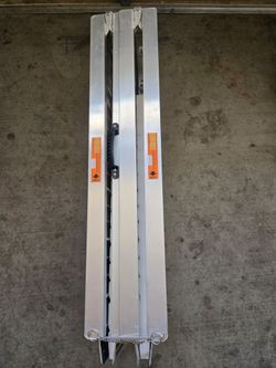 7FT Portable Wheelchair Ramp with Sopport Legs, Non-Skid Aluminum Handicap Ramps with Handle, Folding Threshold Wheel Chair Ramp