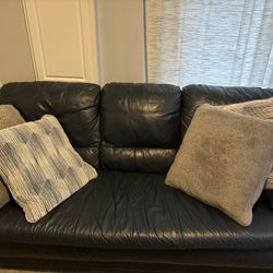 Blue Leather Couch