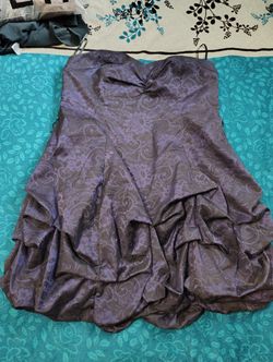 Plus Purple Strapless Dress