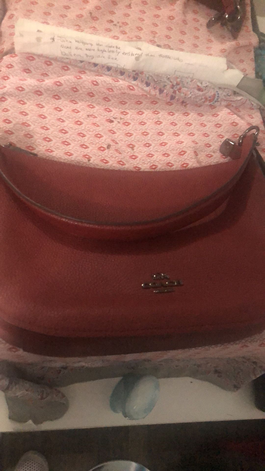 Red Leather Coach Satchel Like New 