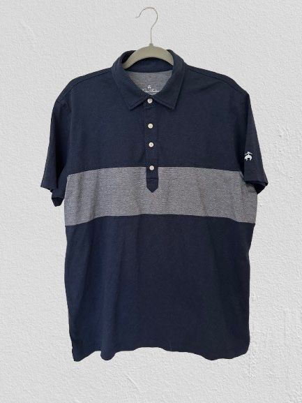 Brooks Brothers Performance Series Men's Polo Shirt Navy Blue/Gray, Sz XL