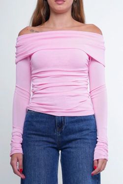 Pink Off the Shoulder Zara Top
