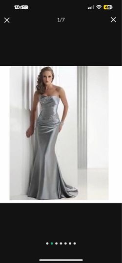 Silver prom dress custom made