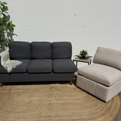 New Never Used Armless Sofa Couch $150, Chair $85