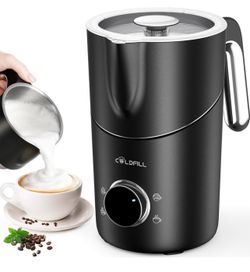 Milk Frother and Steamer, COLDFILL 8-in-1 Electric Frother for Coffee, 400ml Large Capacity Detachable Milk Steamer, Automatic Warm and Cold Foam Make