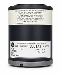 GE Motor 1/20 HP 115V 1050 RPM 2.1A
