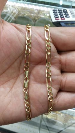 14K GOLD Figaro link 24 inch long 17.8 grams