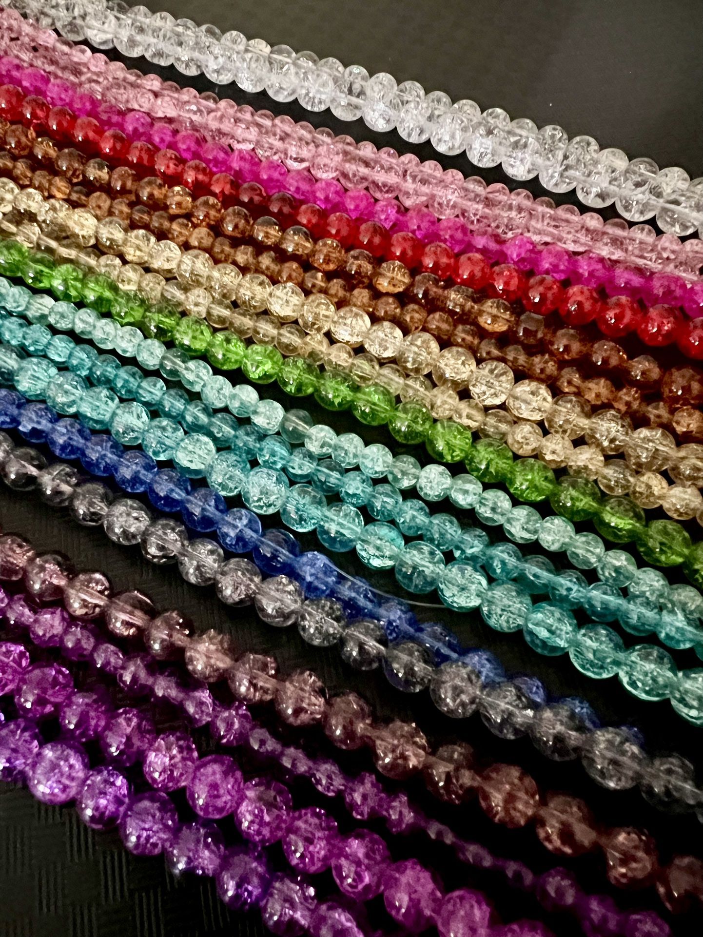 Glass Crackled Beads For Jewelry Making