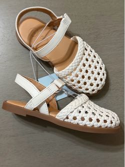 Cat & Jack White Makaya Woven Sandals Size 7c NIB