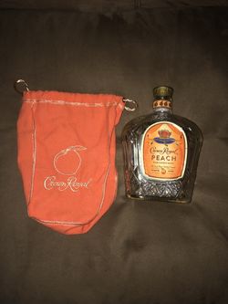 Limited Edition Crown Royal Peach (Empty)Bottle and Bag