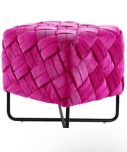 Loft Lyfe Maci Velvet Ottoman, Fuchsia