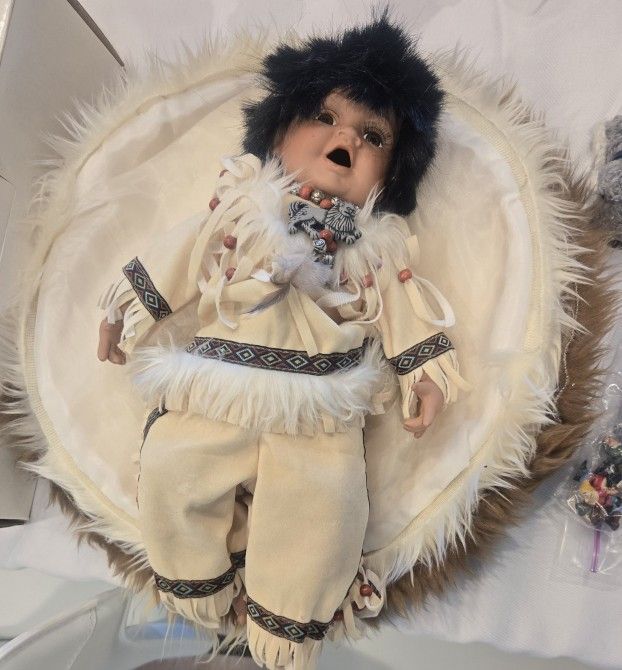 Vintage Native American Porcelain Doll