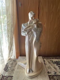 Sculpture Our Day Wedding 21" Tall 1991 Austin Sculpture By Danel