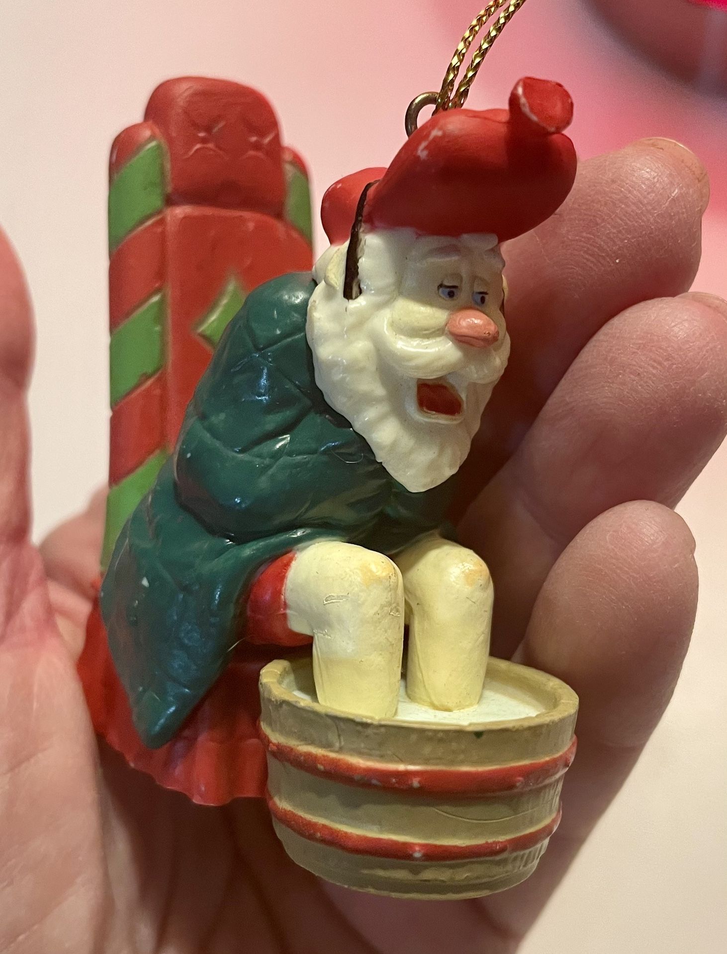 Vintage Christmas Santa exhausted And Tired