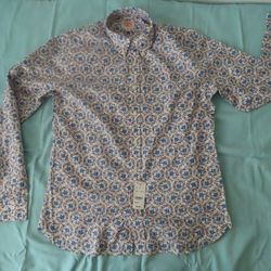 Brooks Brothers Red Fleece cotton Floral Shirt Mens NWT Size M