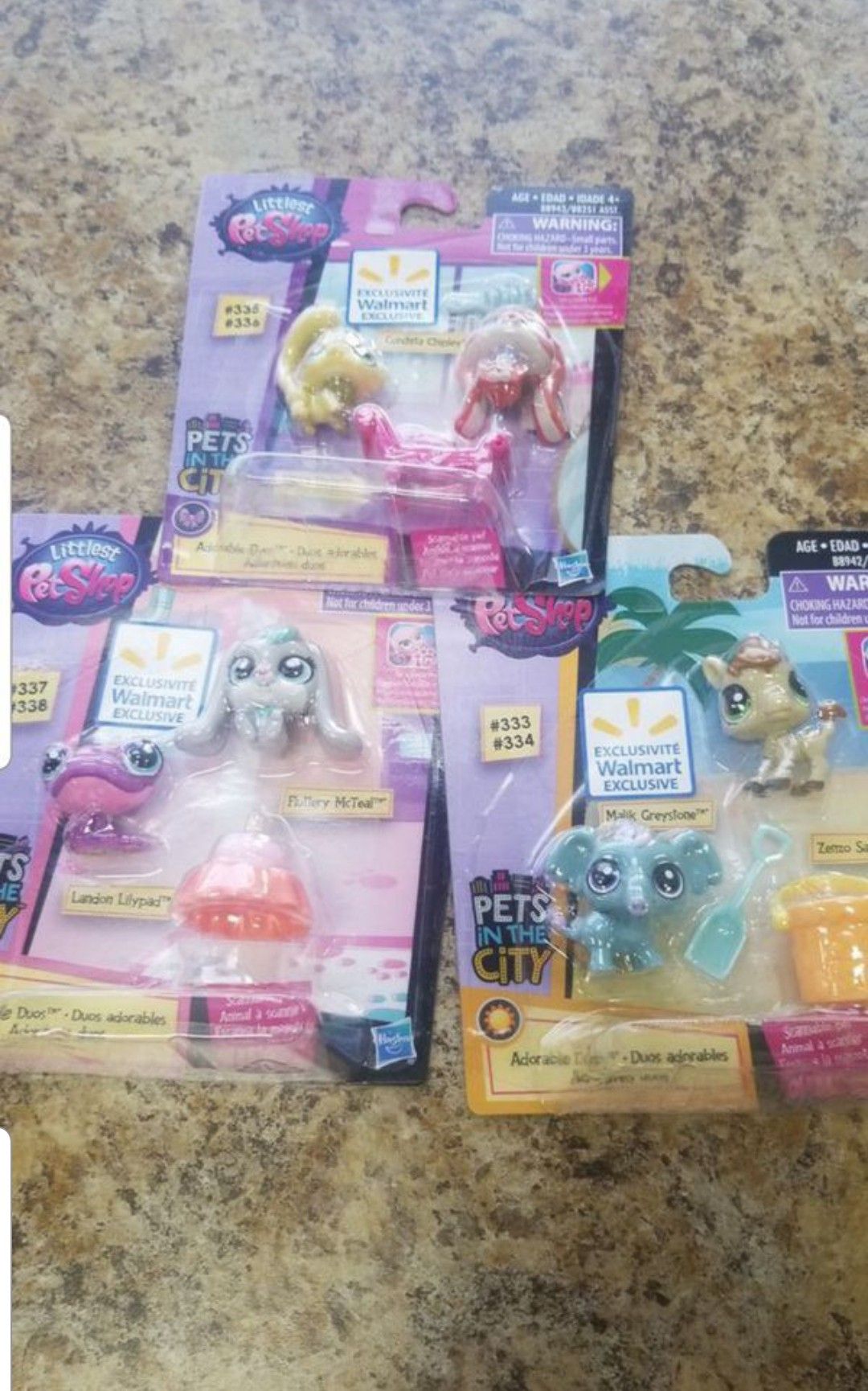 Mini little pet shop brand new all three for$ 10