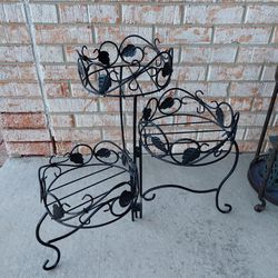 Solid Wrought Iron Foldable Plants Stand 