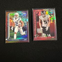 Topps Chrome Football Cards Josh Downs Colts Drake London Falcons WR  PigSkin