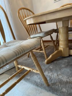 Wood Table With 6 Chairs