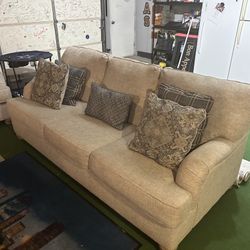 Beige Sofa Set With Chair And Ottoman 