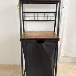 Laundry hamper with shelves