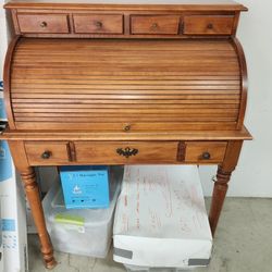 Early American Roll Top Secretary Desk- Solid Maple