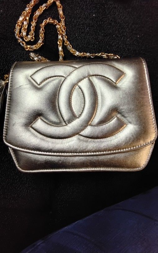VINTAGE Channel Bag GOLD 1(contact info removed)