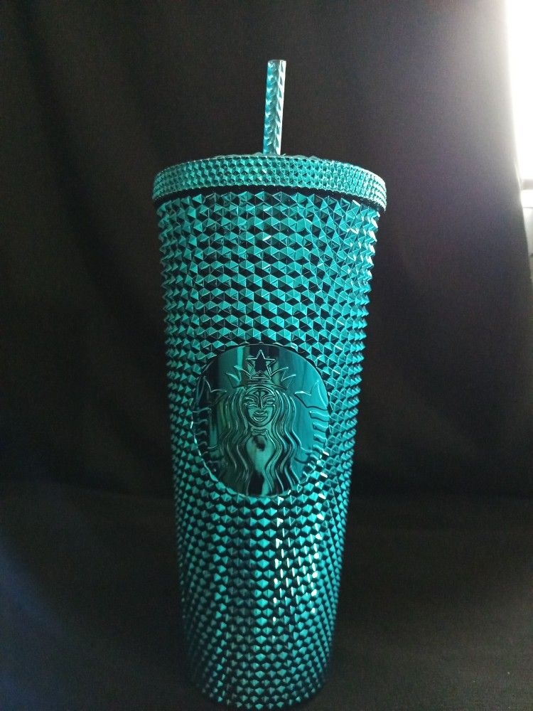 Starbucks Teal Splash Bling Cold Cup 24oz & 16oz