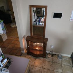 Vintage Lighted Curio Cabinet 