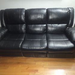 2 Black Reclining Sofa