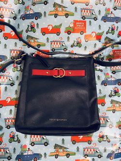 Tommy Hilfiger Retro Y2K Navy Leather Shoulder Strap Bag