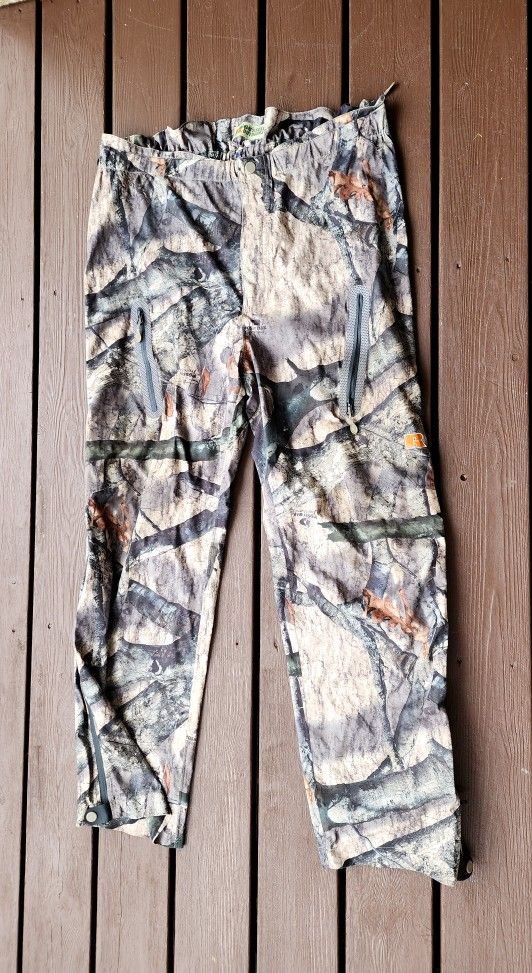 Russell Outdoor Pants Men XL Cyclon L5 Camo Pants R4481 Full Unzipped Sides Hunting Outdoor