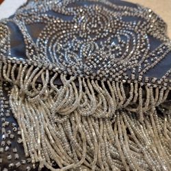 Beaded Black Scarf