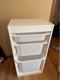 IKEA TROFAST Storage Organizer with 3 Bins – White