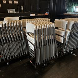 Folding Chairs W/ Rolling Cart (50 Chairs) 