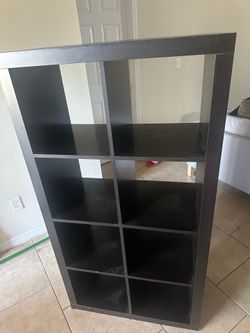Brown shelving unit