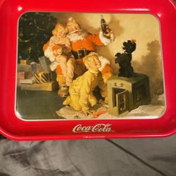 Coca Cola 1986 Christmas Serving Tray! #BV