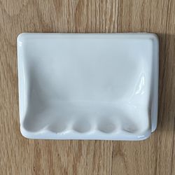 White Porcelain Soap Dish Holder Wall Mount Tile In 