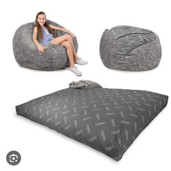 Convertible Bean Bag To Full Size Bed Cordaroy
