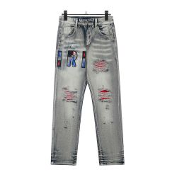 Amiri Ring Letter Ripped Slim Jeans