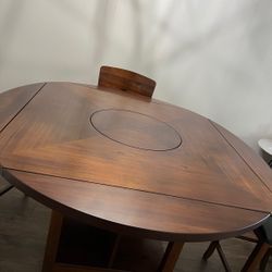 Dinner Table W/ Lazy Susan & Wine Storage (seats 4-6)