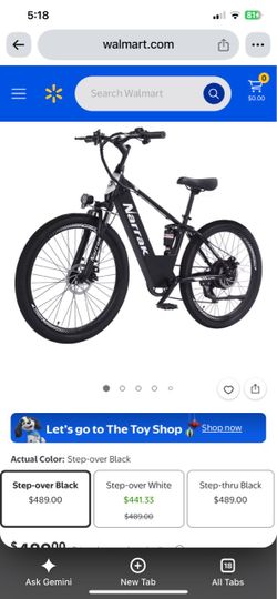 New! *firm $400* Black Narrak M201 Electric Mountain Bike for Adults 26" step Over Commuting Ebike